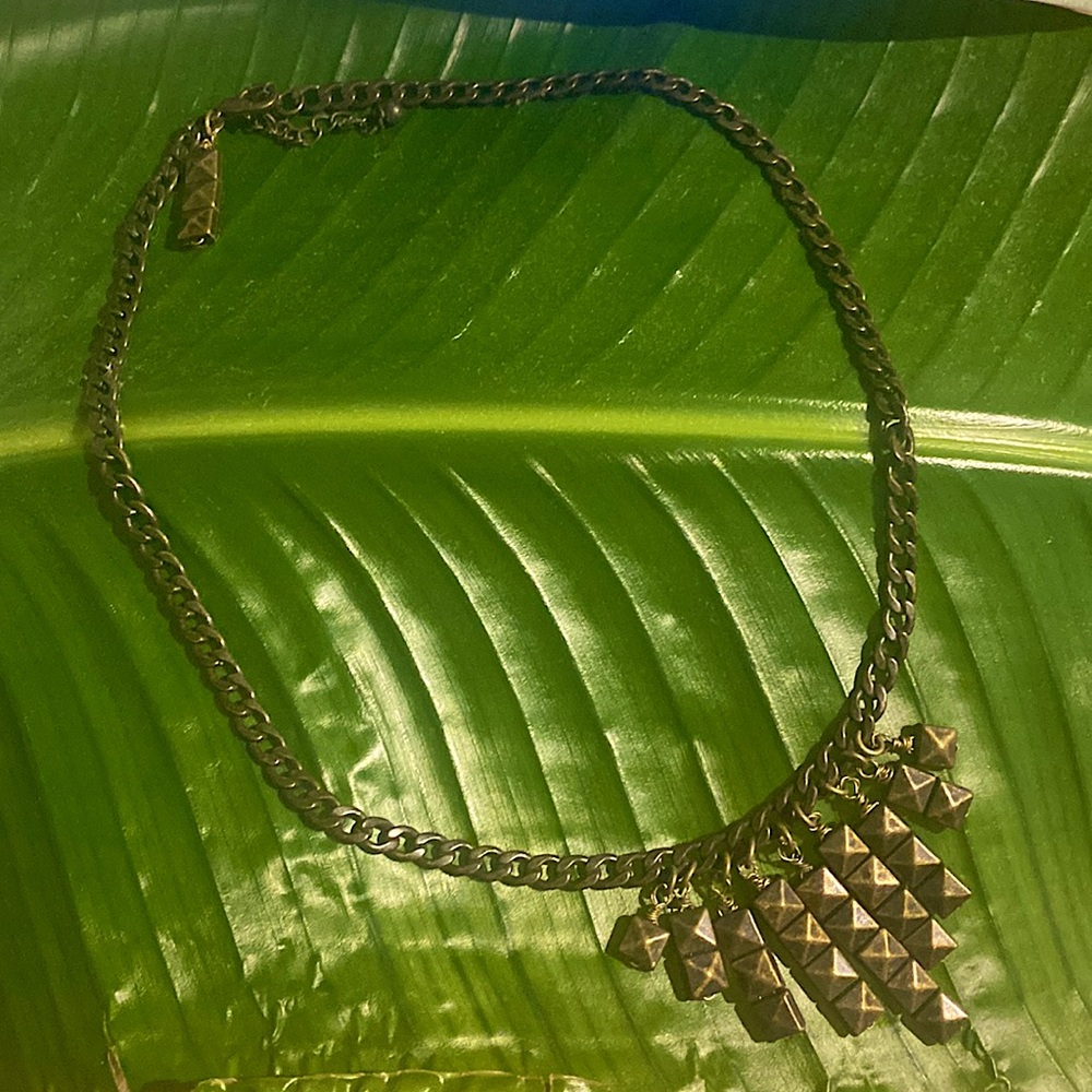 Bronze Pyramid Stud Statement Necklace - image 1